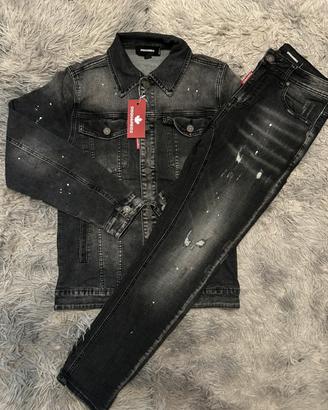 completo denim dsquared2 nero taglia S