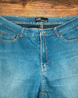 Jeans donna Zuiki vita alta blu denim ITA 46 EU 42