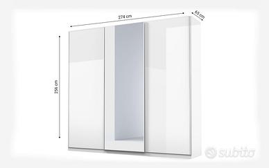 Armadio 3 ante scorrevoli con specchio centrale