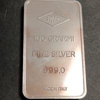 lingottino argento puro 100 gr 