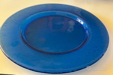 6 sottopiatti blu vetro  32 cm diametro