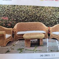 Salotto per esterno in vimini e banano 