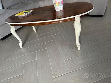 Tavolino legno in stile shabby chic  bicolore