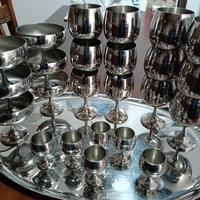 set completo da 6 più vassoio placcati argento 