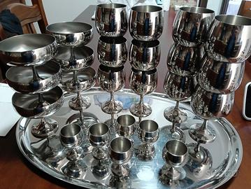 set completo da 6 più vassoio placcati argento 