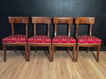 Sedie Impero in Noce Epoca XIX Secolo