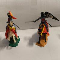 Coppia Soldatini Timpo Toys Medioevali a Cavallo 
