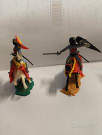 Coppia Soldatini Timpo Toys Medioevali a Cavallo 