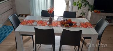 Set completo di 6 Sedie Moderne in Ecopelle Grigio