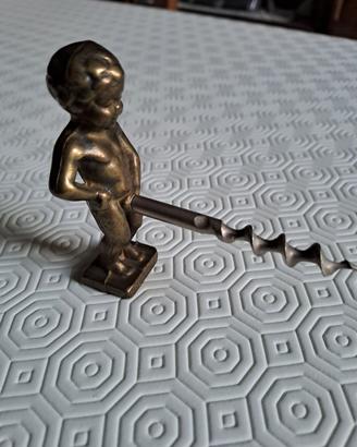 Cavatappi Vintage in Ottone "Manneken Pis"