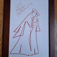 2 disegni a matita incorniciati da appendere