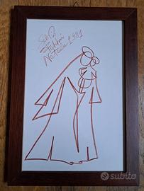 2 disegni a matita incorniciati da appendere
