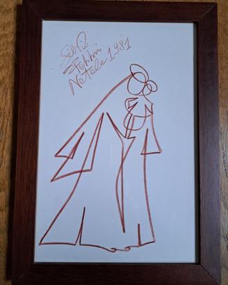 2 disegni a matita incorniciati da appendere