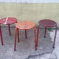 tris sgabelli industrial vintage artigianali