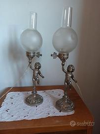 COPPIA LAMPADE DA TAVOLO PUTTI STILE CLASSICO