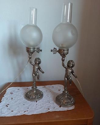 COPPIA LAMPADE DA TAVOLO PUTTI STILE CLASSICO