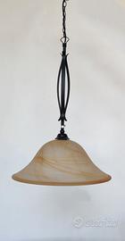 Lampada a sospensione vetro ferro
