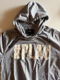 Felpa Celio uomo L grigia con cappuccio #PLAY