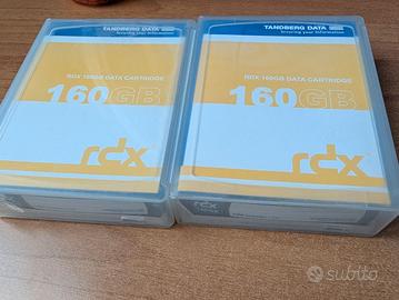  2x Cartucce RDX Tandberg Data 160GB NUOVE 