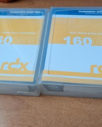  2x Cartucce RDX Tandberg Data 160GB NUOVE 