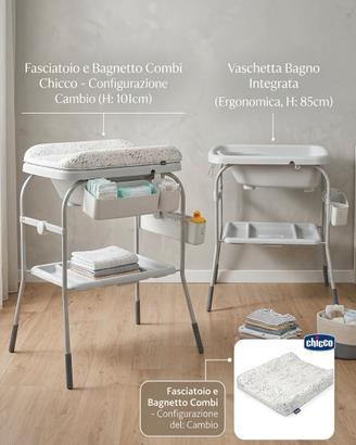 Fasciatoio e bagnetto Chicco Cuddle & bubble