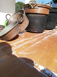 Calderoni vari in rame antichi 900