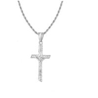Collana uomo acciaio con crocefisso. 