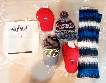 Set lotto: cappelli, sciarpa e bag shopper vintage