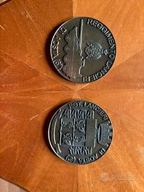 Coppia medaglie reggimento lancieri Aosta