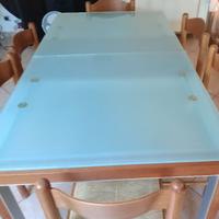 tavolo allungabile in vetro temperato 