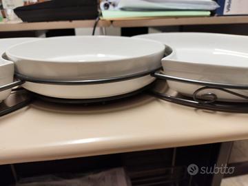 TRIS teglie ceramica da portata con supporto