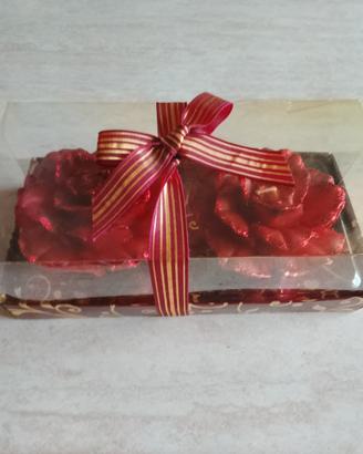 candele a forma di rosa 