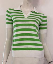 TOMMY HILFIGER Maglia polo bianca verde righe