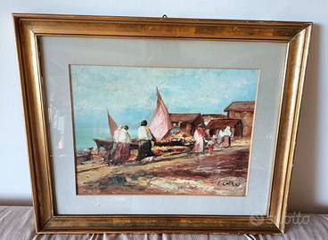 Quadro con cornice dorata