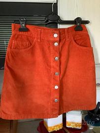 Gonna a costine arancione