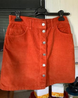 Gonna a costine arancione