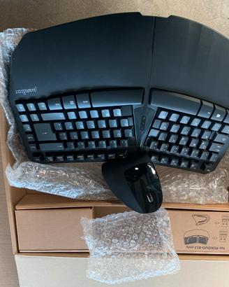 Mini tastiera ergonomica wireless con mouse