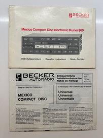 Manuale Mercedes Becker Mexico Kurier 860