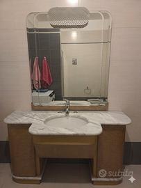 Mobile bagno con top in marmo + specchio 