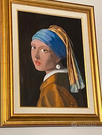 Quadro  ragazza con orecchino  riprod.  (Vermeer)