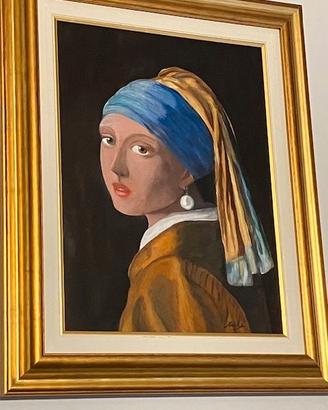 Quadro  ragazza con orecchino  riprod.  (Vermeer)