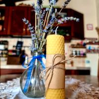 set 3 candele cera d'api pura 