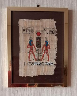 Dipinti su papiro in cornice e sotto vetro