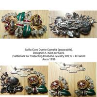 Spilla CORO DUETTE CAMELIA anno 1939,pubblicata