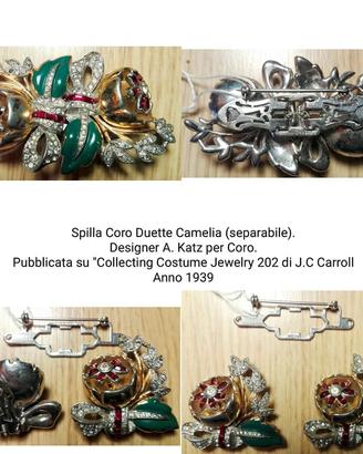 Spilla CORO DUETTE CAMELIA anno 1939,pubblicata