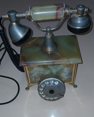 Telefono vintage in onice placcato oro