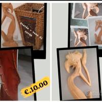 Oggetti etnici: 2 vasi e statua che prega