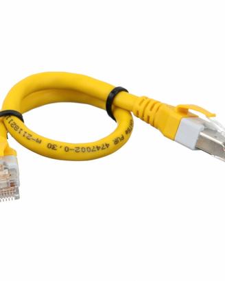 20 patch cord gialle 5mt Cat.5E di Harting, nuove