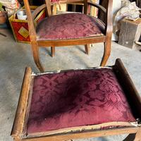 Poltrona con poggiapiedi antica