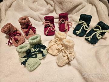 Calzini/Scarpine per neonati fatte a mano